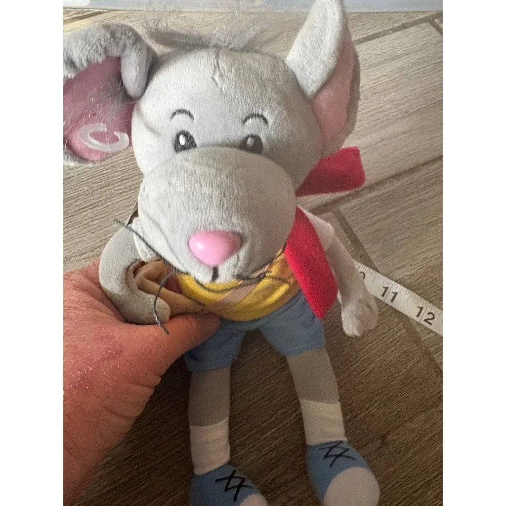 Rufus T. Rouse Plush Mouse Toy 12 Inch Gray Stuffed Animal Yellow Shirt